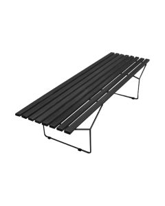 Banco Bertoia Ripado em Madeira Ebanizada Preta Base Preta