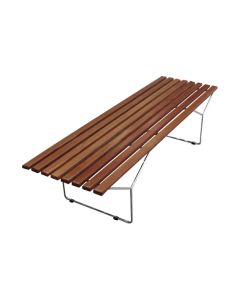 Banco Bertoia Ripado em Madeira Imbuia Base Inox