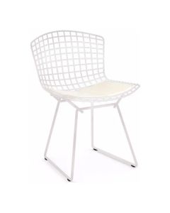 Cadeira Bertoia Branca com Assento Branco