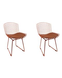 Kit 2 Cadeiras Bertoia Cobre com Assento Cobre