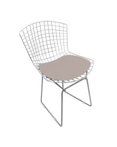 Cadeira Bertoia Cromada com Assento Sintético Bege