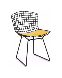 Cadeira Bertoia Preta com Assento Amarelo