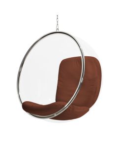 Poltrona Bubble Chair Acrilico com Estofado Sintético - Marrom