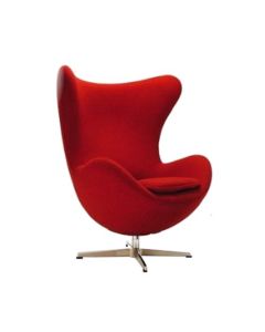 Poltrona Egg Giratória em Sued Vermelha