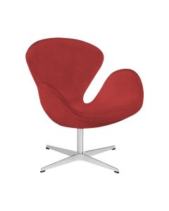 Poltrona Swan Office Giratória Suede Vermelho